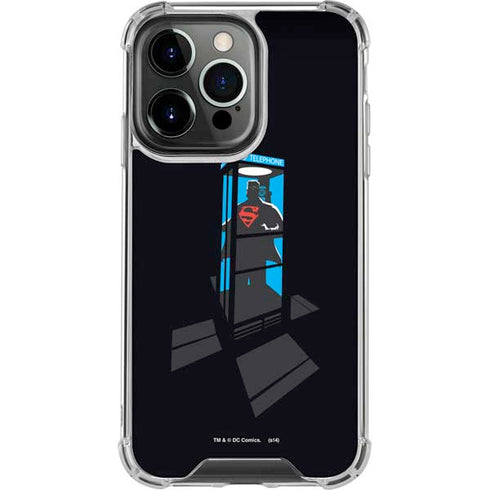DC Comics Superman Phone booth iPhone 14 Pro Clear Case